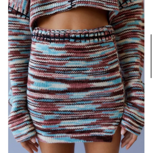 UO The Ragged Priest Data Mini sweater knit Skirt Multi Space Dye Medium - Picture 1 of 12